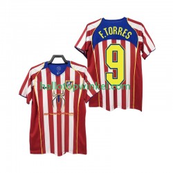 Atlético Madrid Voetbalshirt F TORRES 9 2005 Retro Heren Thuis Tenue 2004 Korte Mouw