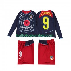 Atlético Madrid Voetbalshirt F TORRES 9 2005 Retro Kleuters/Kids Uit Tenue 2004 Lange Mouw