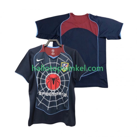 Atlético Madrid Voetbalshirt 2005 Retro Heren Uit Tenue 2004 Korte Mouw