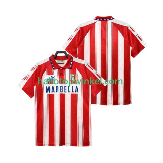 Atlético Madrid Voetbalshirt 1995 Retro Heren Thuis Tenue 1994 Korte Mouw