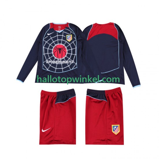 Atlético Madrid Voetbalshirt 2005 Retro Kleuters/Kids Uit Tenue 2004 Lange Mouw