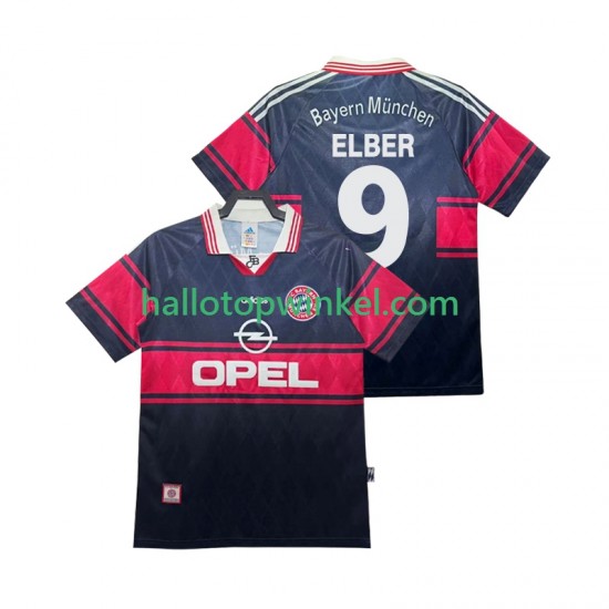 FC Bayern München Voetbalshirt Elber 9 1997 Retro Heren Thuis Tenue 1999 Korte Mouw