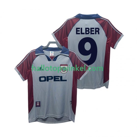 FC Bayern München Voetbalshirt Elber 9 1997 Retro Heren Derde Tenue 1999 Korte Mouw