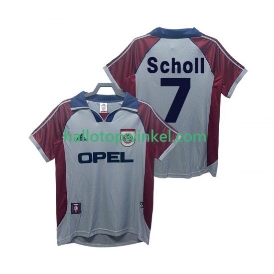 FC Bayern München Voetbalshirt Scholl 7 1998 Retro Heren Derde Tenue 1999 Korte Mouw