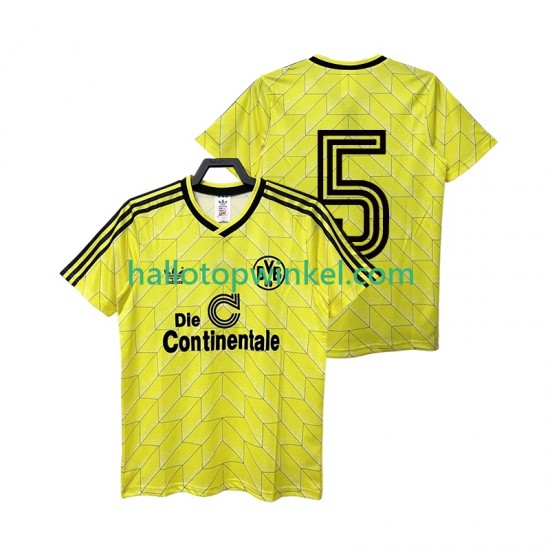 Borussia Dortmund Voetbalshirt 5 1988 1989 Retro Heren Thuis Tenue Korte Mouw