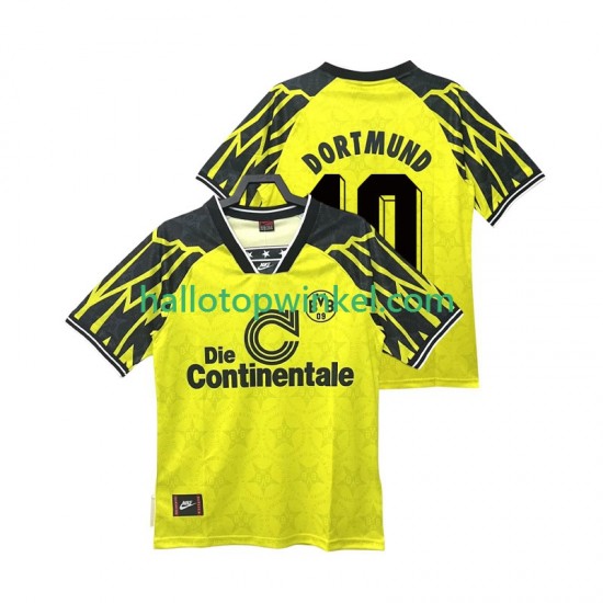 Borussia Dortmund Voetbalshirt Moller 10 1995 Retro Heren Thuis Tenue 1994 Korte Mouw