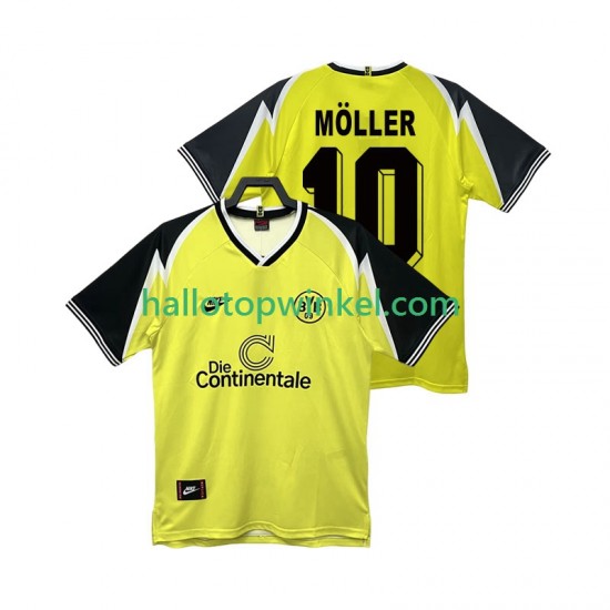 Borussia Dortmund Voetbalshirt Moller 10 1995 1996 Retro Heren Thuis Tenue Korte Mouw