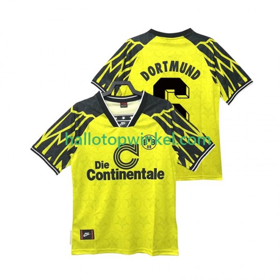 Borussia Dortmund Voetbalshirt SAMMER 6 1995 Retro Heren Thuis Tenue 1994 Korte Mouw