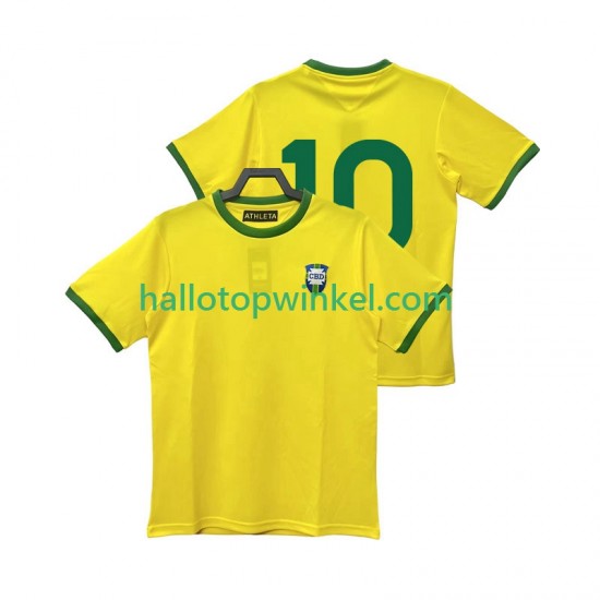 Brazilië Voetbalshirt 10 1970 Retro Heren Thuis Tenue Korte Mouw