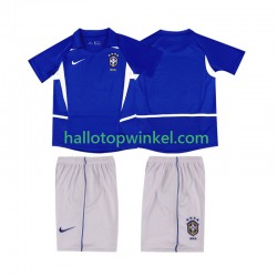 Brazilië Voetbalshirt 2002 Retro Kleuters/Kids Uit Tenue Korte Mouw