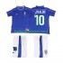 Brazilië Voetbalshirt RIVALDO 10 1998 Retro Kleuters/Kids Uit Tenue Korte Mouw