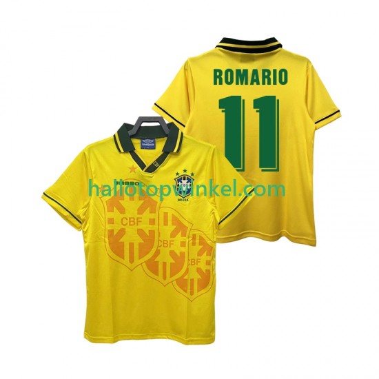 Brazilië Voetbalshirt ROMARIO 11 Retro Heren Thuis Tenue 1994 Korte Mouw