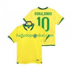 Brazilië Voetbalshirt RONALDINHO 10 Retro Heren Thuis Tenue 2006 Korte Mouw