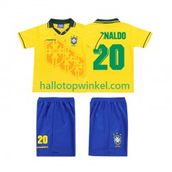 Brazilië Voetbalshirt RONALDO 20 Retro Kleuters/Kids Thuis Tenue 1994 Korte Mouw