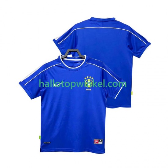 Brazilië Voetbalshirt 1998 Retro Heren Uit Tenue Korte Mouw