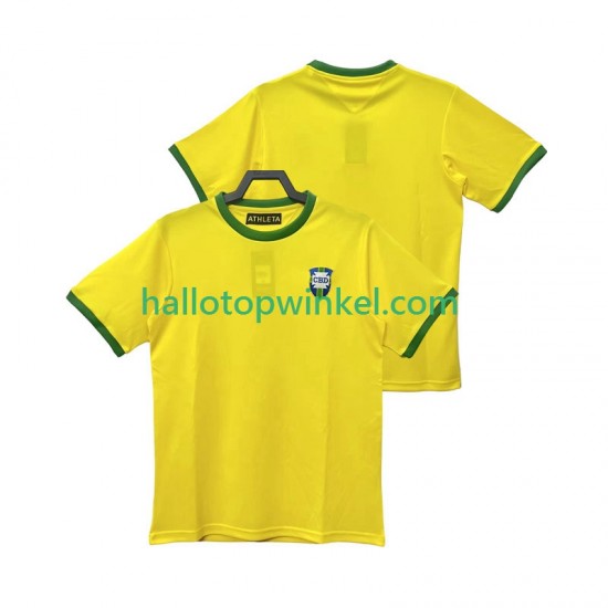Brazilië Voetbalshirt 1970 Retro Heren Thuis Tenue Korte Mouw