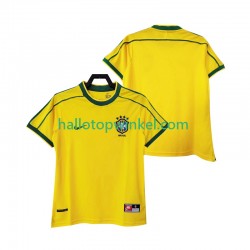 Brazilië Voetbalshirt 1998 Retro Heren Thuis Tenue Korte Mouw
