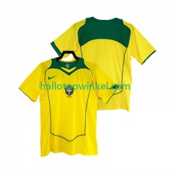 Brazilië Voetbalshirt Retro Heren Thuis Tenue 2004 Korte Mouw