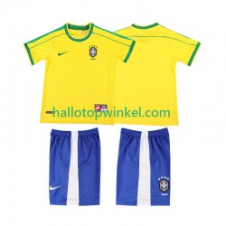Brazilië Voetbalshirt 1998 Retro Kleuters/Kids Thuis Tenue Korte Mouw