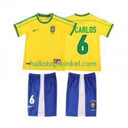 Brazilië Voetbalshirt Roberto Carlos 6 1998 Retro Kleuters/Kids Thuis Tenue Korte Mouw