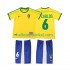 Brazilië Voetbalshirt Roberto Carlos 6 1998 Retro Kleuters/Kids Thuis Tenue Korte Mouw