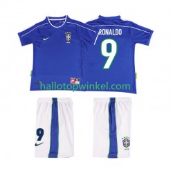 Brazilië Voetbalshirt Ronaldo 9 1998 Retro Kleuters/Kids Uit Tenue Korte Mouw