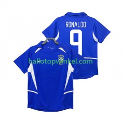 Brazilië Voetbalshirt Ronaldo 9 2002 Retro Heren Uit Tenue Korte Mouw