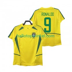 Brazilië Voetbalshirt Ronaldo 9 2002 Retro Heren Thuis Tenue Korte Mouw