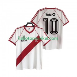 CA River Plate Voetbalshirt 10 1986 Retro Heren Thuis Tenue Korte Mouw