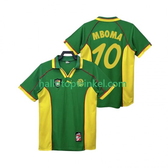 Kameroen Voetbalshirt MBOBA 10 1998 Retro Heren Thuis Tenue Korte Mouw
