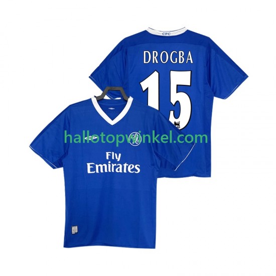 Chelsea Voetbalshirt DROGBA 15 2003 2005 Retro Heren Thuis Tenue Korte Mouw