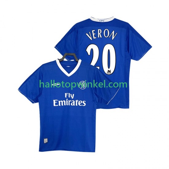 Chelsea Voetbalshirt VERON 20 2003 2005 Retro Heren Thuis Tenue Korte Mouw