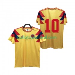 Colombia Voetbalshirt 10 1990 Retro Heren Thuis Tenue Korte Mouw