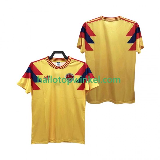 Colombia Voetbalshirt 1990 Retro Heren Thuis Tenue Korte Mouw