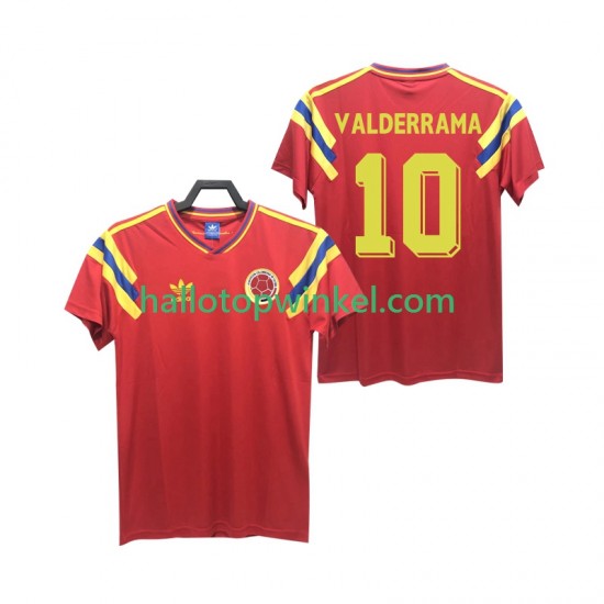 Colombia Voetbalshirt VALDERRAMA 10 1990 Retro Heren Uit Tenue Korte Mouw