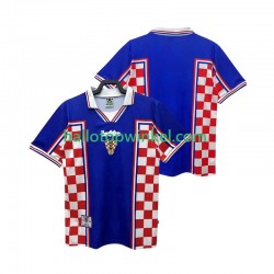 Kroatië Voetbalshirt 1998 Retro Heren Uit Tenue Korte Mouw