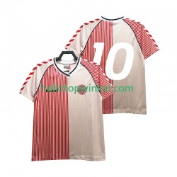 Denemarken Voetbalshirt 1986 Retro Heren Thuis Tenue Korte Mouw