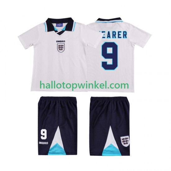 Engeland Voetbalshirt SHEARER 9 1996 Retro Kleuters/Kids Thuis Tenue Korte Mouw