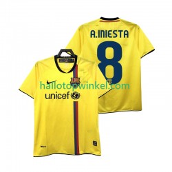FC Barcelona Voetbalshirt A INIESTA 8 2009 Retro Heren Uit Tenue 2008 Korte Mouw