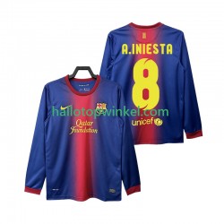 FC Barcelona Voetbalshirt A INIESTA 8 2012 2013 Retro Heren Thuis Tenue Lange Mouw