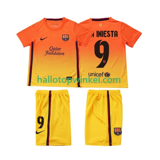 FC Barcelona Voetbalshirt A INIESTA 9 2012 2013 Retro Kleuters/Kids Uit Tenue Korte Mouw