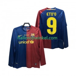 FC Barcelona Voetbalshirt ETO O 9 Champions League 2009 Retro Heren Thuis Tenue 2008 Lange Mouw