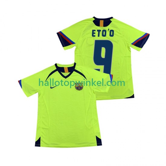FC Barcelona Voetbalshirt ETOO 9 2005 Retro Heren Uit Tenue 2006 Korte Mouw