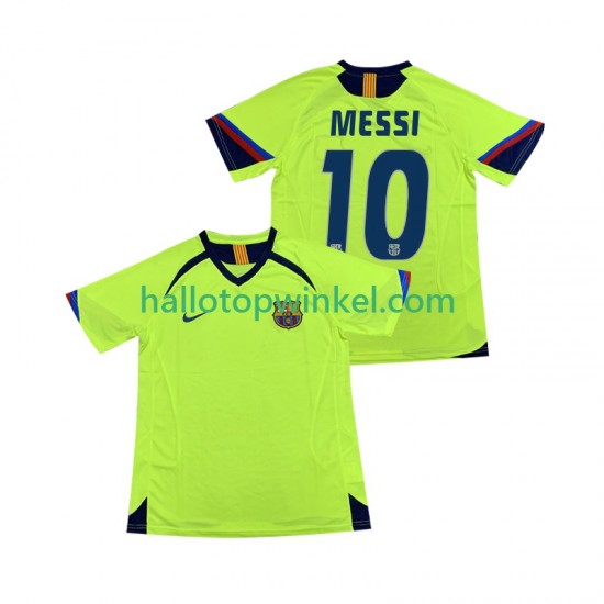 FC Barcelona Voetbalshirt Lionel Messi 10 2005 Retro Heren Uit Tenue 2006 Korte Mouw