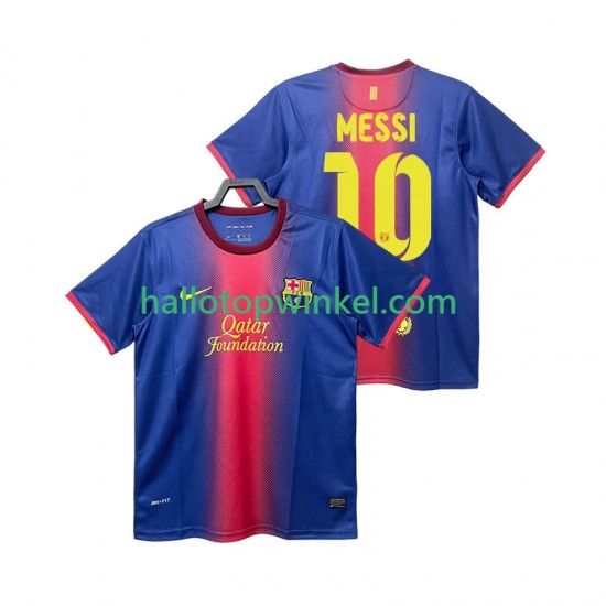 FC Barcelona Voetbalshirt Lionel Messi 10 2012 2013 Retro Heren Thuis Tenue Korte Mouw