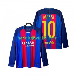 FC Barcelona Voetbalshirt Lionel Messi 10 2016 2017 Retro Heren Thuis Tenue Lange Mouw
