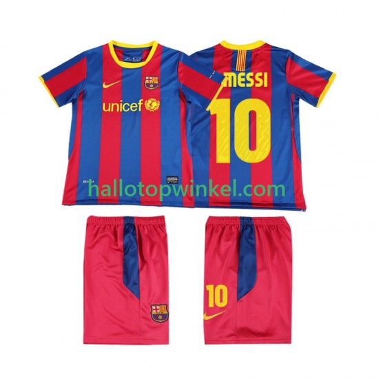 FC Barcelona Voetbalshirt Lionel Messi 10 Retro Kleuters/Kids Thuis Tenue 2011 2010 Korte Mouw