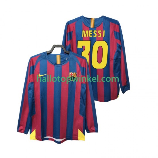 FC Barcelona Voetbalshirt Lionel Messi 30 2005 Retro Heren Thuis Tenue 2006 Lange Mouw