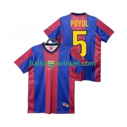FC Barcelona Voetbalshirt PUYOL 5 1998 Retro Heren Thuis Tenue 1999 Korte Mouw
