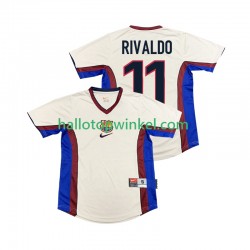 FC Barcelona Voetbalshirt RIVALDO 11 1998 Retro Heren Uit Tenue 1999 Korte Mouw
